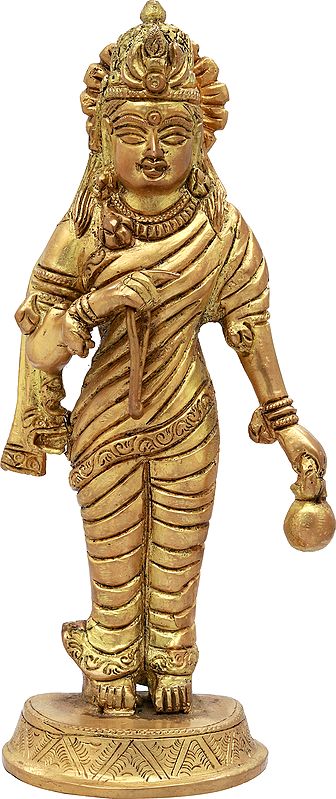 9" Goddess Parvati as brahmacharini In Brass | Handmade | Made In India