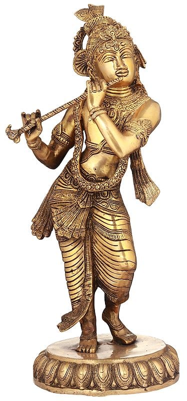 Krishna Playing On A Divine Flute