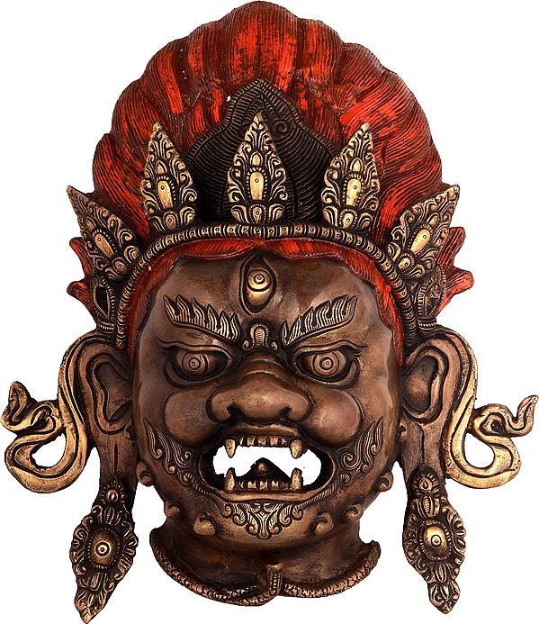 Tibetan Buddhist Mahakala Mask (Made in Nepal Wall Hanging)