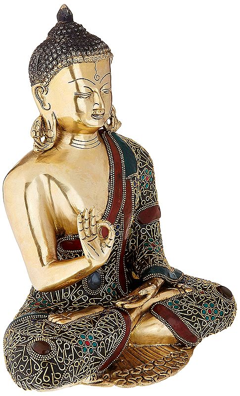 Gautam Buddha in Vitark Mudra - Tibetan Buddhist Deity  (Preaching)