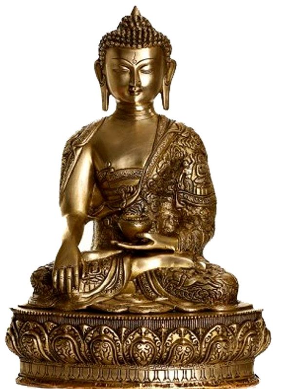Gautam Buddha in Bhumisparsha Mudra - Tibetan Buddhist Deity