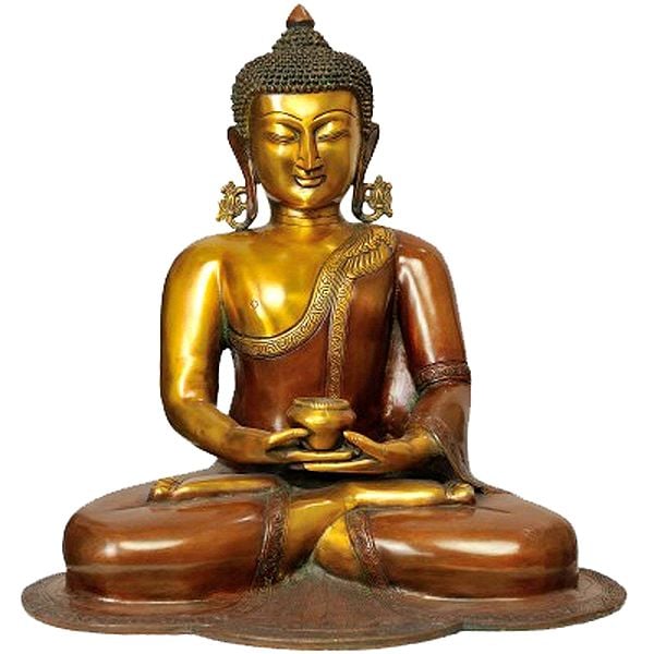 18" Meditation Buddha - Tibetan Buddhist Deity In Brass | Handmade | Made In India