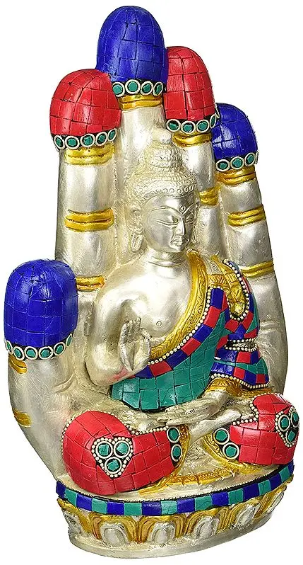 Preaching Buddha Under Palm - Tibetan Buddhist Deity