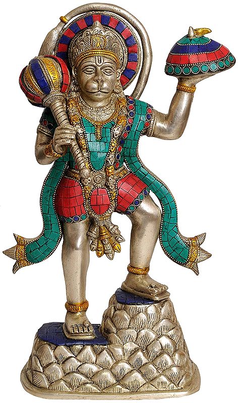 Mahabali Hanuman With The Mount Dron In One Hand