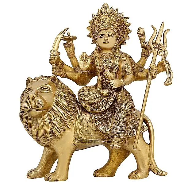 Ashtabhuja Durga On Her Leonine Steed
