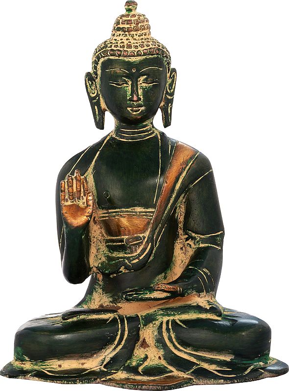 6" Blessing Buddha (Tibetan Buddhist) In Brass | Handmade | Made In India