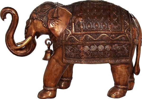 Large Size Superbly Decorated Elephant Statue