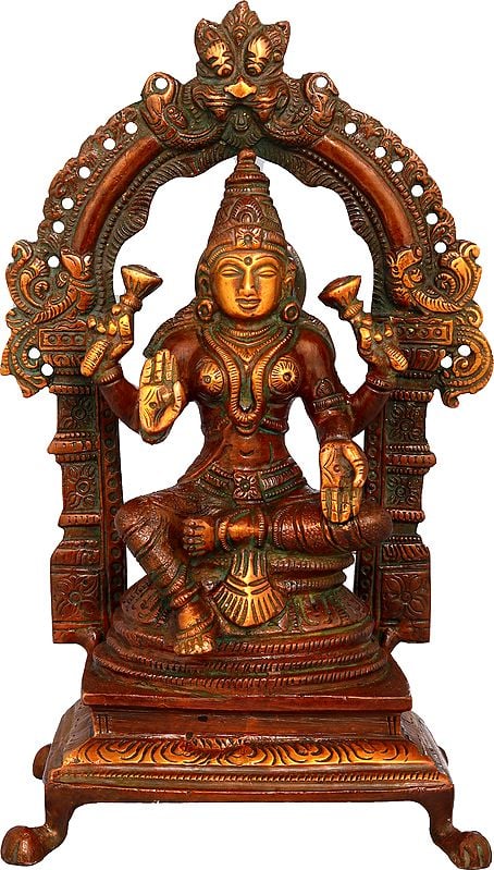 8" Devi Lakshmi In Brass | Handmade | Made In India