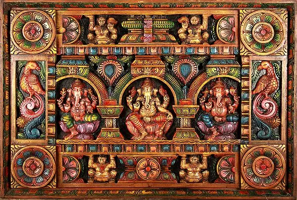Triple Ganesha Panel