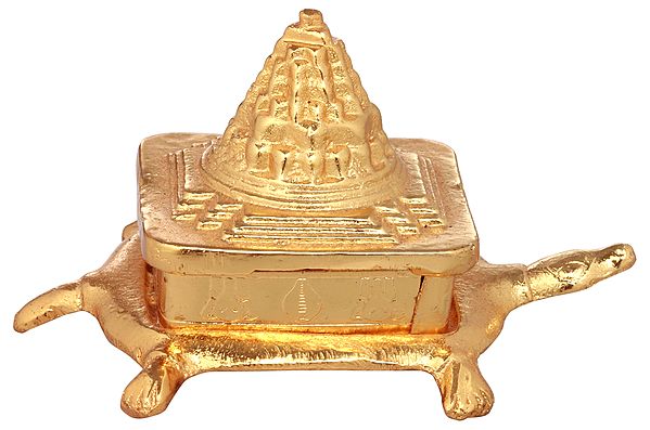 Sanctified Shri Yantra on Golden Tortoise for Vastu