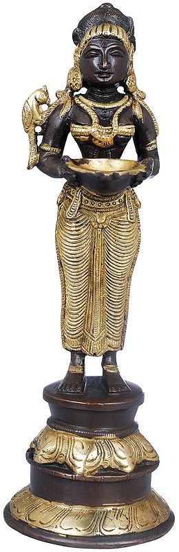 10" Deepalakshmi In Brass | Handmade | Made In India