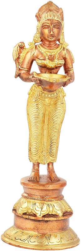 10" Deepalakshmi in Brass | Handmade | Made in India