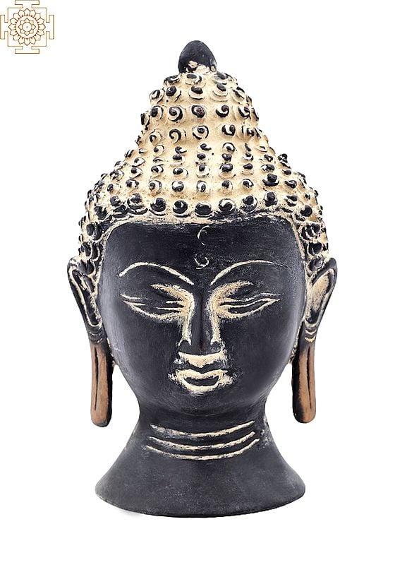 5" Lord Buddha Head In Brass | Handmade | Made In India