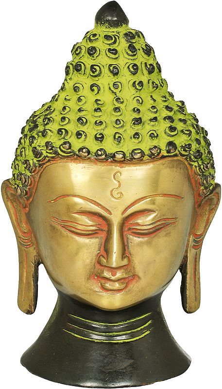 5" Lord Buddha Head In Brass | Handmade | Made In India
