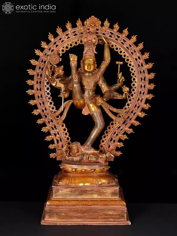 33" The Cosmic Shiva, The Nataraja in Ananda-Tandava (Large Size) In Brass | Handmade | Made In India