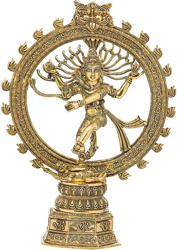 22" Lord Shiva as Nataraja - From South India In Brass | Handmade | Made In India