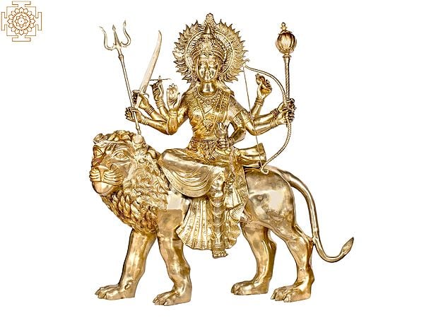 58" Mother Durga, Queen of Paraloka In Brass | Handmade | Made In India