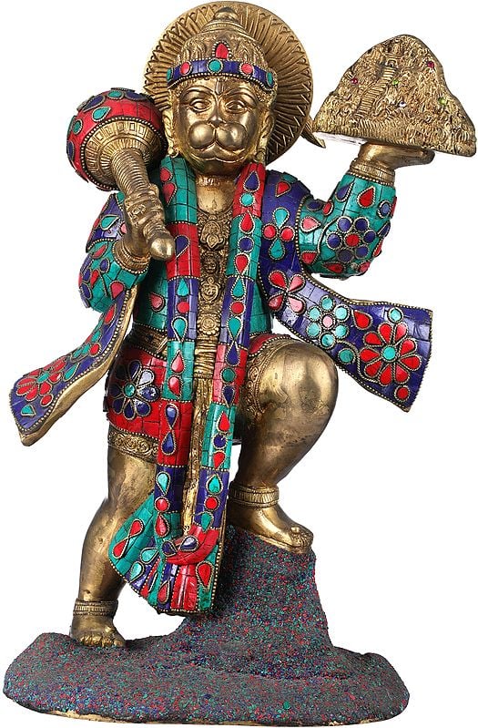 15" Mahabali Hanuman In Brass | Handmade | Made In India
