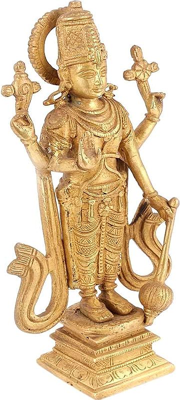 11" Vishnu, The Tejasvi In Brass | Handmade | Made In India
