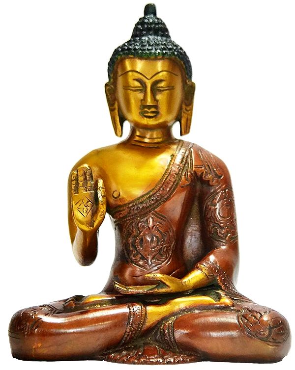 8" Preaching Buddha (Tibetan Buddhist Deity) In Brass | Handmade | Made In India