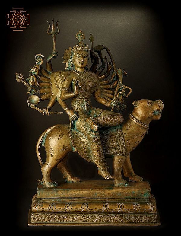 Simhavahini Durga, Wielding A Weapon In Each Of Her Eighteen Arms