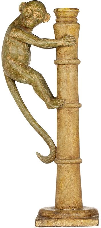 Figurine of Infant Monkey on a Pole