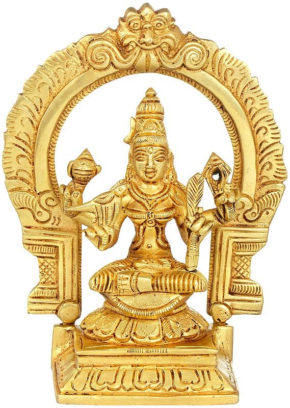 6" Goddess Rajarajeshwari Statue (Tripura Sundari) in Brass | Handmade | Made In India