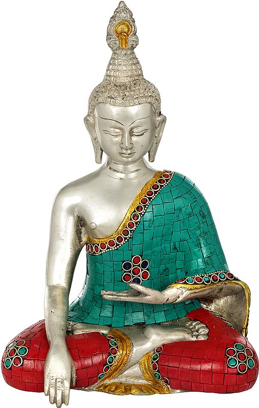 10" Lord Buddha in Bhumisparsha Mudra - Tibetan Buddhist In Brass | Handmade | Made In India