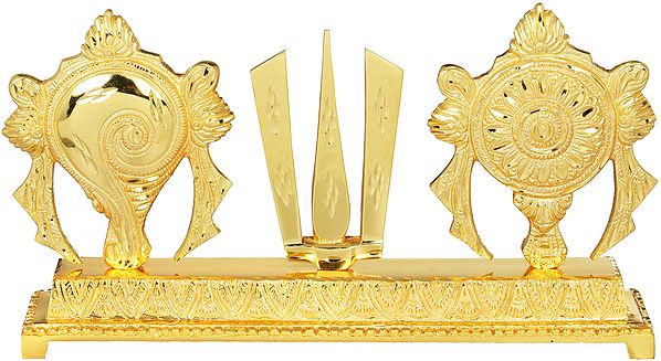 8" Vaishnava Symbols in Gift Box In Brass | Handmade | Made In India