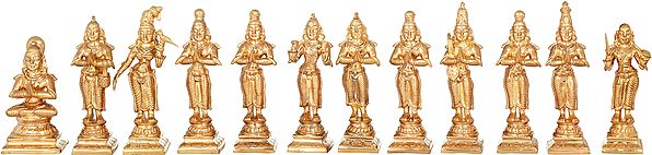 4" The Twelve Alwars | Handmade | Madhuchista Vidhana (Lost-Wax) | Panchaloha Bronze from Swamimalai