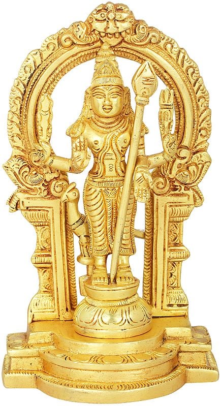 6" Kumara Karttikeya Idol (Murugan) In Brass | Handmade | Made In India