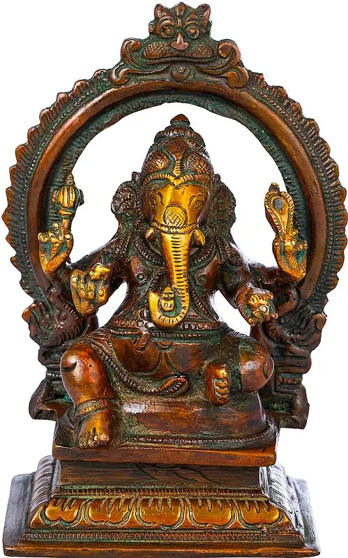 4" Small Lord Ganesha In Brass | Handmade | Made In India