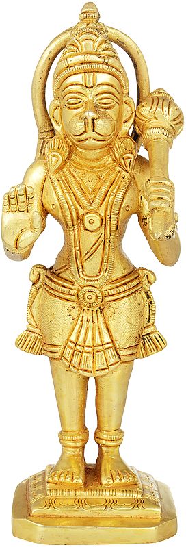 6" Hanuman Statue in Abhaya Mudra | Handmade Brass Idols | Made In India