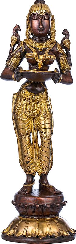 15" Deepalakshmi in Brass | Handmade | Made in India