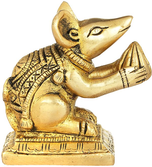 Ganesha's Rat With Modak (Small Statue)