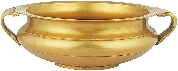 Brass Urli Bowl Handles on both Sides