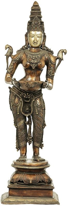 31" Large Size Deepalakshmi in Brass | Handmade | Made in India