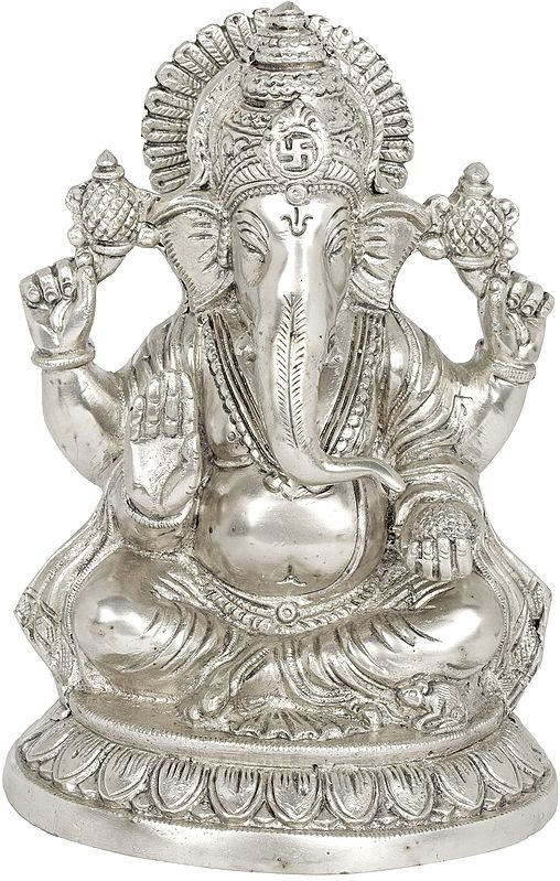 8" Lord Ganesha In Brass | Handmade | Made In India