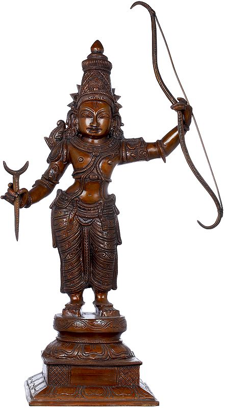 23" Lord Rama In Brass | Handmade | Made In India