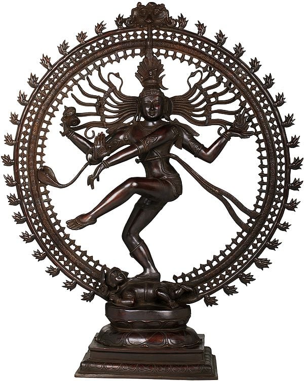 36" The Unmistakable Silhouette Of The Nataraja In Brass | Handmade | Made In India