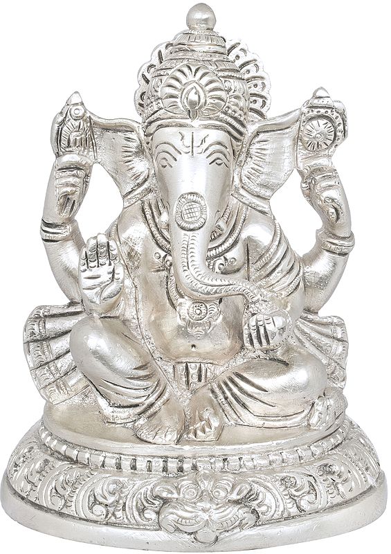 5" Lord Ganesha In Brass | Handmade | Made In India