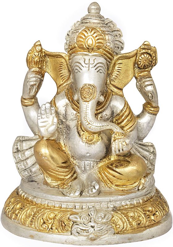 5" Lord Ganesha In Brass | Handmade | Made In India