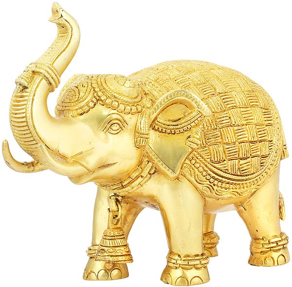 Decorated Elephant with Upraised Trunk (Supremely Auspicious according to Vastu)