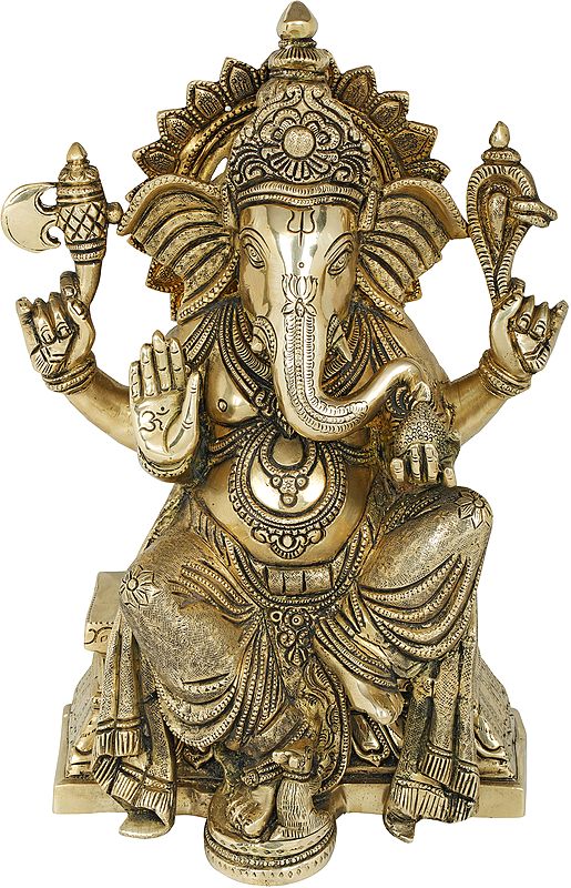 13" Ganesha - Hinduism's Most Auspicious Deity In Brass | Handmade | Made In India