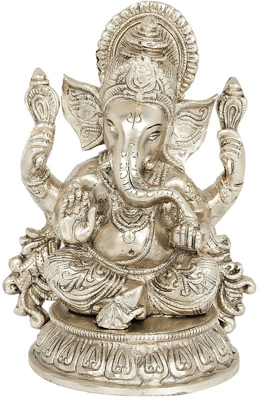 Shri Ganesha Seated on Lotus Chowki