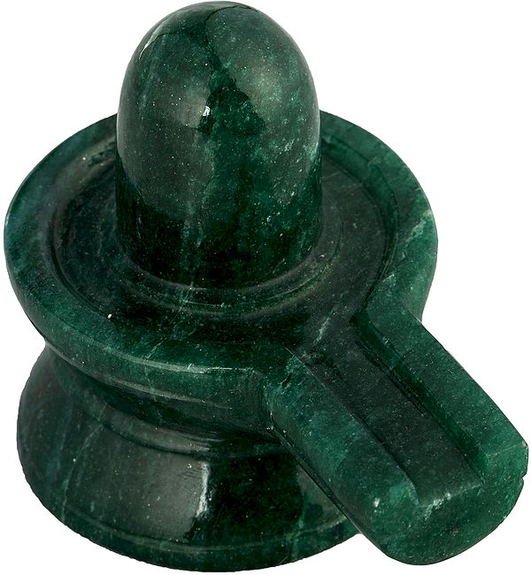 Shiva Linga Carved in Green Aventurine
