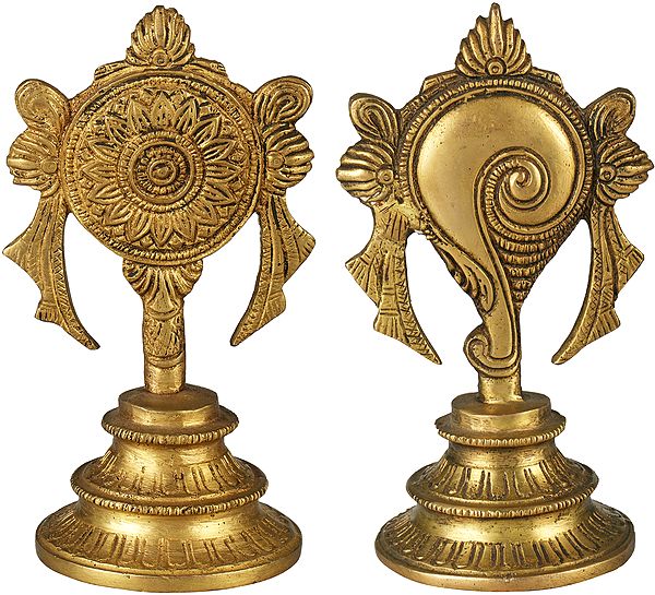 5" Vaishnava Symbols in Brass | Handmade | Made In India