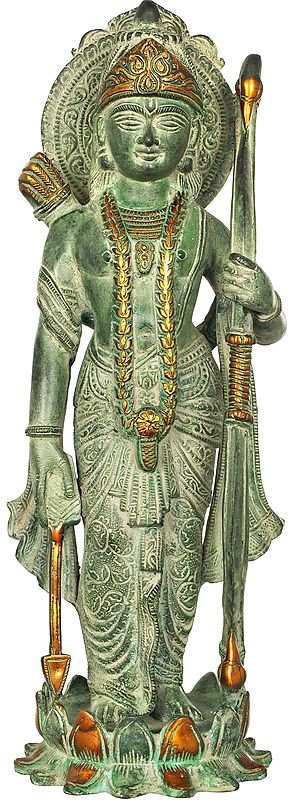 16" Lord Rama In Brass | Handmade | Made In India