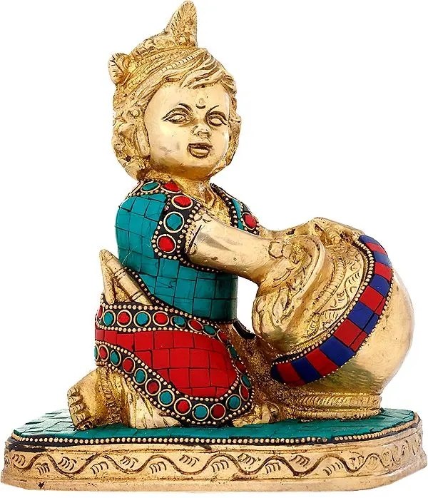Little Krishna Enjoying Butter