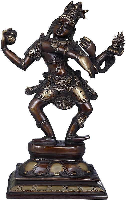 13" Dancing Shiva Brass Sculpture | Exquisite Handmade Indian Art